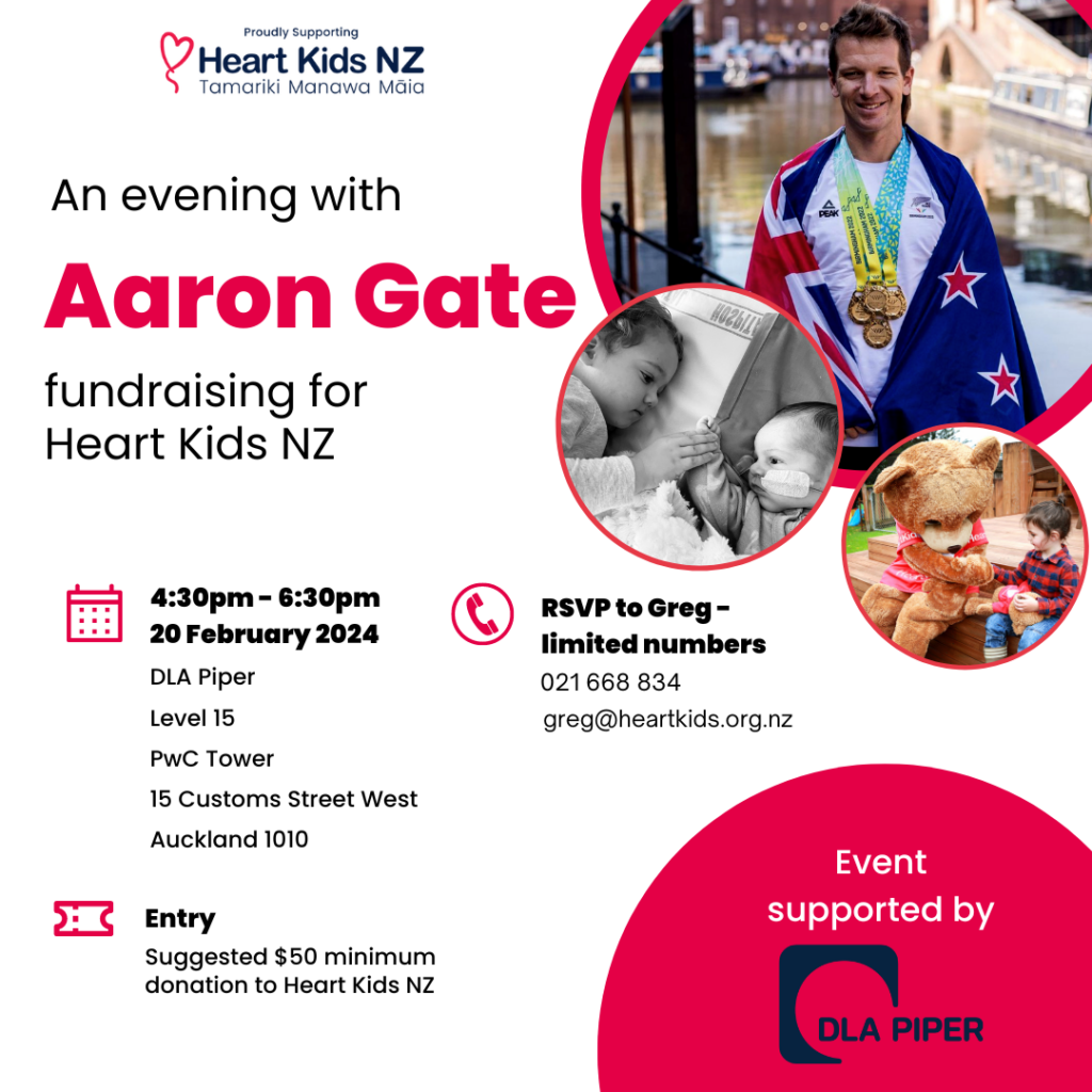Invite for a fundraising event with Aaron Gate
